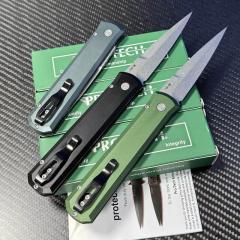 Pro-Tech 924 Godfather Knife 3.94" 154CM Bead Blasted AUTO Folding Plain Blade, T6 Aluminum Handles