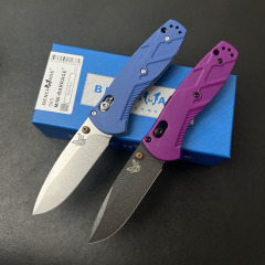 BM 585-03 Mini AXIS-Assisted Knife 2.95" S30V Satin Drop Point Plain Folding Blade, CF-Elite Handles