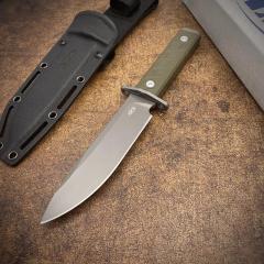 ZT 0006 Knife Fixed Blade, 5.35" CPM-3V Bead Blasted Clip Point, G10 Handles, Kydex Sheath