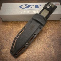 ZT 0006 Knife Fixed Blade, 5.35" CPM-3V Bead Blasted Clip Point, G10 Handles, Kydex Sheath