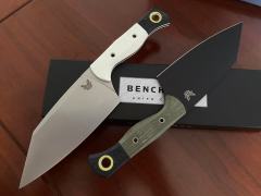 BM Station Fixed Blade Knife 5.82" CPM-154 Black Clip Point Blade, OD G10 Handles with G10 Bolsters, Plastic Sheath - 4010BK-01