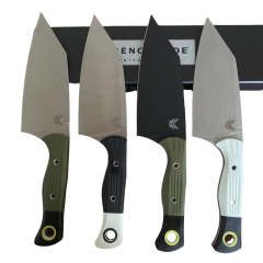 BM Station Fixed Blade Knife 5.82" CPM-154 Black Clip Point Blade, OD G10 Handles with G10 Bolsters, Plastic Sheath - 4010BK-01