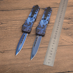 MT A07 Knives Camo Combat Troodon AUTO OTF Knife 3.54" 440 Dagger Blade, Zinc Aluminum Alloy Handles