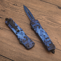 MT A07 Knives Camo Combat Troodon AUTO OTF Knife 3.54" 440 Dagger Blade, Zinc Aluminum Alloy Handles