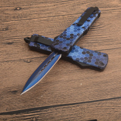 MT A07 Knives Camo Combat Troodon AUTO OTF Knife 3.54" 440 Dagger Blade, Zinc Aluminum Alloy Handles