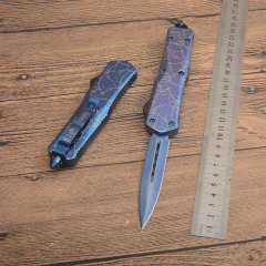 MT A07 Knives Combat Troodon AUTO OTF Knife 3.54" 440 Laser Pattern Blade, Zinc Aluminum Alloy Handles