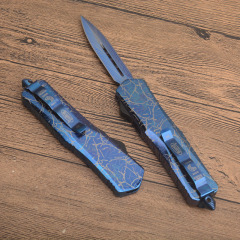 MT A07 Knives Combat Troodon AUTO OTF Knife 3.54" 440 Laser Pattern Blade, Zinc Aluminum Alloy Handles