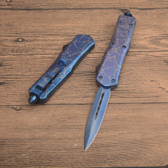 MT A07 Knives Combat Troodon AUTO OTF Knife 3.54" 440 Laser Pattern Blade, Zinc Aluminum Alloy Handles
