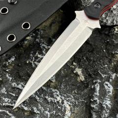 Toor Specter J Knives Fixed Blade Knife 3.94" CPM-M4 Double Edge Dagger Blade, Black G10 Handles
