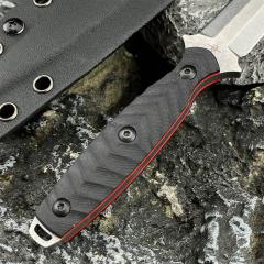 Toor Specter J Knives Fixed Blade Knife 3.94" CPM-M4 Double Edge Dagger Blade, Black G10 Handles