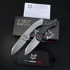 FX-2025 Euro Design Knife 2.83" M390 Satin Plain Folding Blade, 6061-Aviation Aluminum Handles