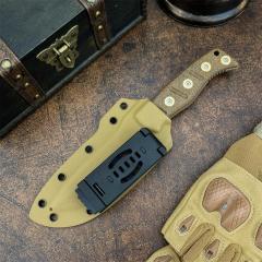 BM 375SFE Knives Shane Sibert Adamas Fixed Blade Knife 4.2" D2 Plain Blade, Micarta Handles