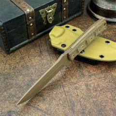 BM 375SFE Knives Shane Sibert Adamas Fixed Blade Knife 4.2" D2 Plain Blade, Micarta Handles