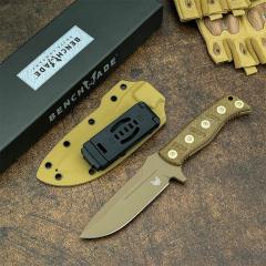 BM 375SFE Knives Shane Sibert Adamas Fixed Blade Knife 4.2" D2 Plain Blade, Micarta Handles