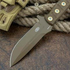 BM 375SFE Knives Shane Sibert Adamas Fixed Blade Knife 4.2" D2 Plain Blade, Micarta Handles