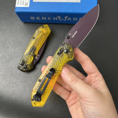BM Mini Freek Knives Folding Knife 2.87" CPM-M4 Satin Plain Blade, PEI Handles - 565PL-2501