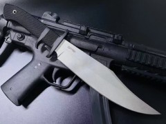 Cold Steel 39L Knife Marauder Fixed Blade 9" AUS 8A Bowie Plain Blade, Kray-Ex Handles, Secure-Ex Sheath