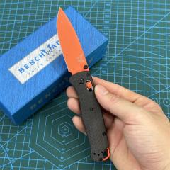 BM 535 Knife Bugout AXIS Folding Balde 3.24" S30V Satin Plain Blade, Carbon Fiber Handles