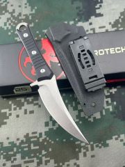 MT SBK Borka Knife Fixed Blade 4.33" M390 Dagger Blade, Milled Black G10 Handles