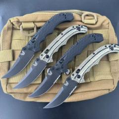 BM 865BK-01 Knives Mini Bedlam AXIS Folding Knife 3.54" S90V Blade, Black/OD Green G10 Handles