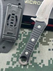 MT SBK Borka Knife Fixed Blade 4.33" M390 Dagger Blade, Milled Black G10 Handles
