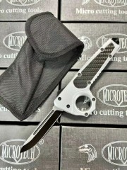 MT Ring Boxing Knuckles Knifes OTF Auto Knife 3.46" 440 Plain Blade, Carbon Fiber + Alloy Handles