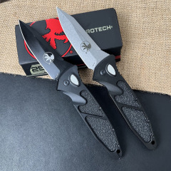 MT Delta Knives AUTO Folding Knife 3.86" VG10 Plain Blade, CNC Aluminum Handles