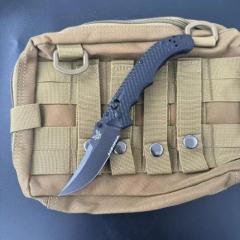 BM 865BK-01 Knives Mini Bedlam AXIS Folding Knife 3.54" S90V Blade, Black/OD Green G10 Handles