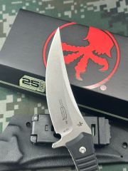 MT SBK Borka Knife Fixed Blade 4.33" M390 Dagger Blade, Milled Black G10 Handles