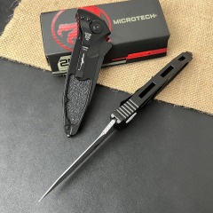 MT Delta Knives AUTO Folding Knife 3.86" VG10 Plain Blade, CNC Aluminum Handles