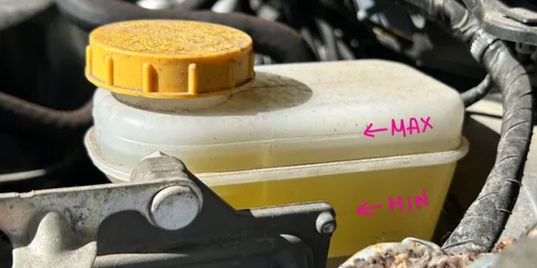 Low brake fluid level causing one of the five reasons why the ABS light is on