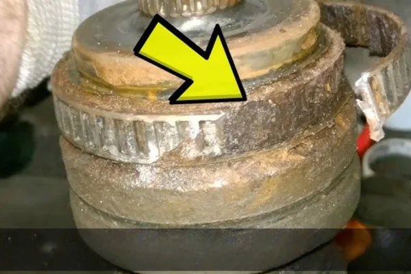 Rust-damaged ABS tone ring causing one of the five reasons why the ABS light is on