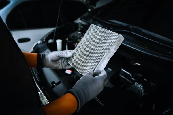 Visual comparison showing how to tell if a dirty air filter needs replacement
