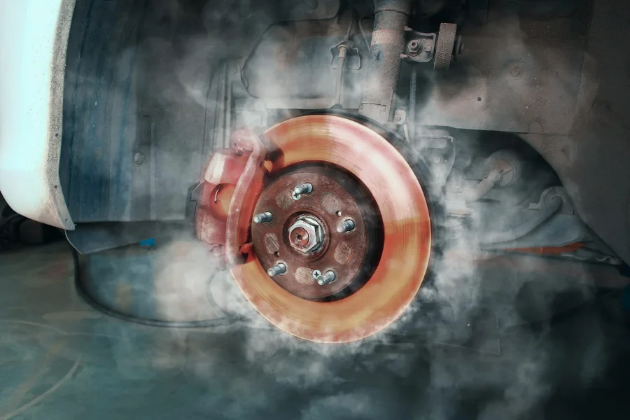 Overheated brakes: Causes of glazed brakes, including excessive heat from hard braking or continuous braking on downhill slopes.