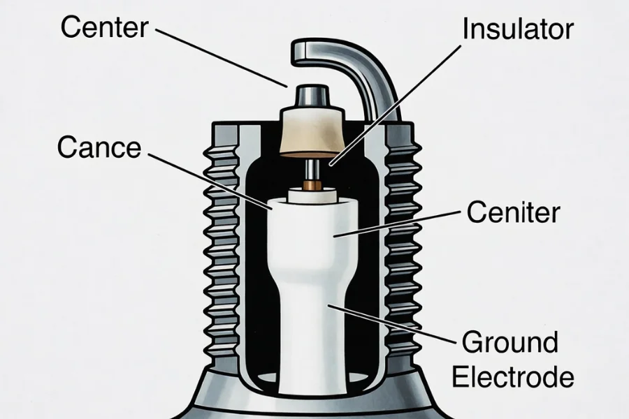 How to Test a Spark Plug by understanding spark plug components and structure