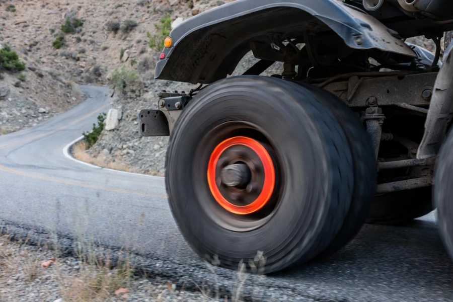 brake fade example showing overheating rotor during heavy load braking