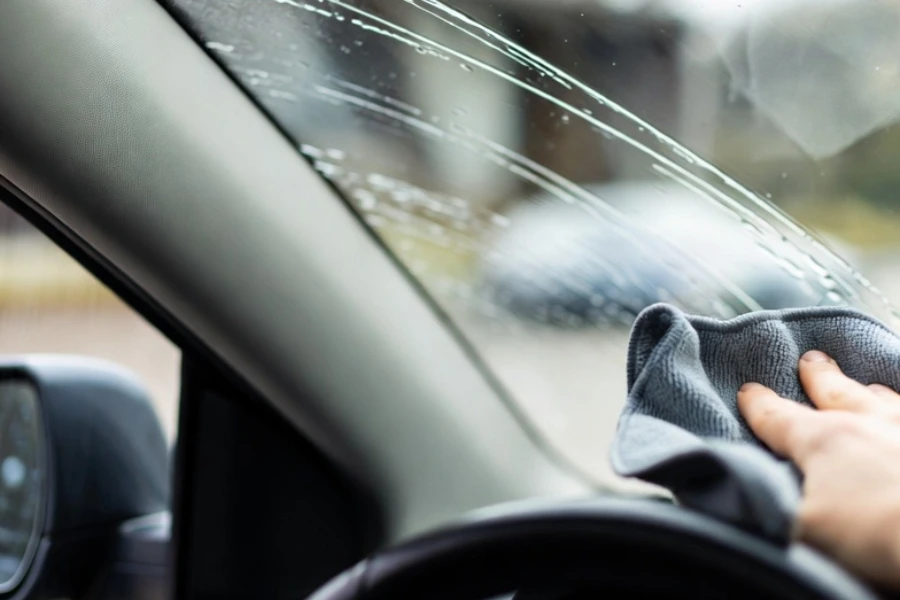 prevent car windows from fogging up by cleaning windshield interior
