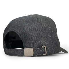Baseball Cap - CMC-1089 (100% Cotton Black Denim Buckle Logo Strap 5 Panel Baseball Cap )
