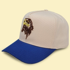 Baseball Cap - CMC-1047 (100% Cotton Off White Khaki With Royal Blue Visor Two Tone Edition 9forty A Frame Baseball Cap Factory)