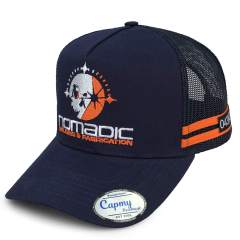 Trucker Hat - CMC-3010 ( Custom Australia Navy Blue Side Stripes 5 Panel Deep Crown Australia Country Trucker Caps )