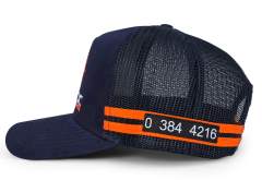 Trucker Hat - CMC-3010 ( Custom Australia Navy Blue Side Stripes 5 Panel Deep Crown Australia Country Trucker Caps )