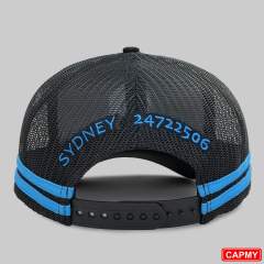Trucker Hat - CMC-3008 (High Profile Deep Crown Black 5 Panel Austrlia Country Trucker Caps Manufacturer )