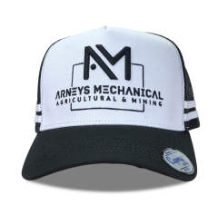 Trucker Hat - CMC-3090 ( Custom 3D Embroidered Logo Side Stripes 5 Panel High Profile Australia Country Trucker Caps Manufacturer )