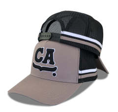 Trucker Hat - CMC-3108 ( Custom Logo Brown Tan 5 Panel Trucker Hat Deep Crown High Profile Australia Country Trucker Caps Supplier )