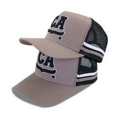 Trucker Hat - CMC-3108 ( Custom Logo Brown Tan 5 Panel Trucker Hat Deep Crown High Profile Australia Country Trucker Caps Supplier )