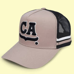 Trucker Hat - CMC-3108 ( Custom Logo Brown Tan 5 Panel Trucker Hat Deep Crown High Profile Australia Country Trucker Caps Supplier )