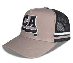 Trucker Hat - CMC-3108 ( Custom Logo Brown Tan 5 Panel Trucker Hat Deep Crown High Profile Australia Country Trucker Caps Supplier )