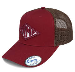 Trucker Hat - CMC-3260 ( Custom Maroon Colour Middle Crown Badge Patch Logo Richardson 6 Panel Trucker Hat Supplier )