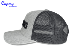 Trucker Hat - CMC-3252 ( Custom Grey Wool Low Profile Richardson Style 3D Embroidery Logo 6 Panel Trucker Hat Supplier )