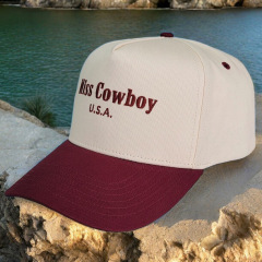 Baseball Cap - CMC-1105 (High Quality Custom Khaki Maroon Two Tone Colour Edition 9forty A Frame Baseball Cap Manufacturer )